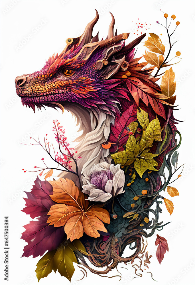 AI generates illustration of a dragon Stock Illustration | Adobe Stock