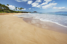 Soft Water On Poolenalena Beach; Makena, Maui, Hawaii, United States Of America