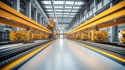 Poster - Assembly line in production line of vehicle manufacturer factory.