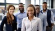 © visoot - Confidence and success, Happy Group Of Business People Standing in the Office.
