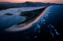 Aerial View Of Tillamook Spit; Oceanside, Oregon, United States Of America
