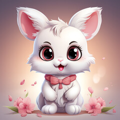 Sticker - cute rabbit cartoon