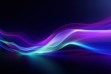 Wall Mural - abstract futuristic background with pink blue glowing neon moving high speed wave lines and bokeh li