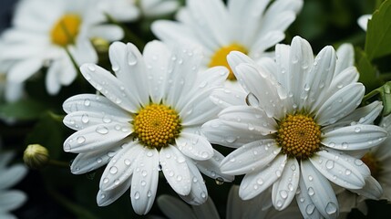 Sticker - Daisies with dew,