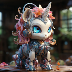 Poster - Cute unicorn robot