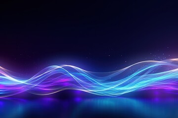 Wall Mural - abstract futuristic background with pink blue glowing neon moving high speed wave lines and bokeh li