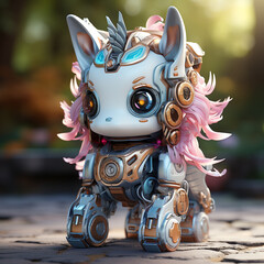 Poster - Cute unicorn robot