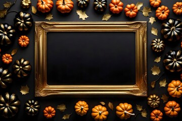Wall Mural - halloween frame with pumpkin