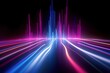© AKKA - abstract futuristic background with pink blue glowing neon moving high speed wave lines and bokeh lights. Data transfer concept Fantastic wallpaper