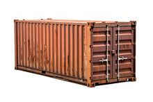 Rusty Shipping Container On Isolated Transparent Png Background ,generative Ai