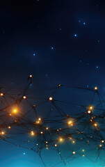 Fototapete - Concept of big data, machine learning, artificial intelligence, Global network.Global connecting points infographic.Abstract graphics scheme of neural machine mind with AI.