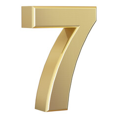 Gold number 7 - 3d number