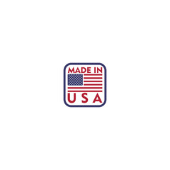 Sticker - Made in USA label icon with american flag isolated on white background