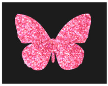 Pink Glitter Butterfly Vector Art