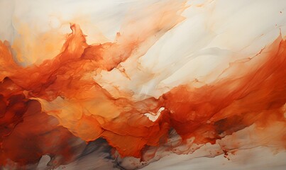 Wall Mural - an abstract painting of different colors, in the style of red and amber, action paintings, yellow an