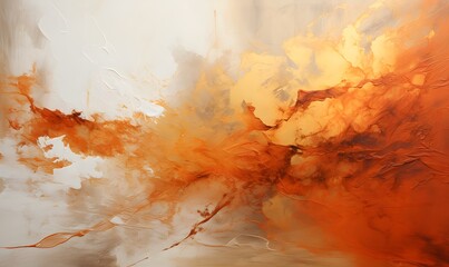 Wall Mural - an abstract painting of different colors, in the style of red and amber, action paintings, yellow an