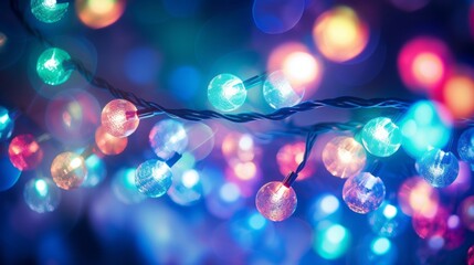 Wall Mural - a composition of abstract colorful christmas lights, creating a bokeh effect with vibrant colors