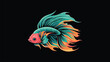Modern colorful betta fish logo, fish mascot e-sport logo. Vector Illustration.