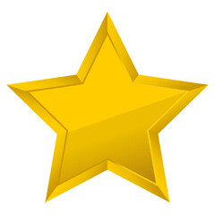Wall Mural - gold star isolated on transparent background.
