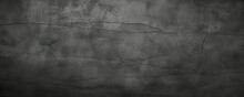 Black White Concrete Wall , Grunge Stone Texture , Dark Gray Rock Surface Background Panoramic Wide Banner, Generative AI