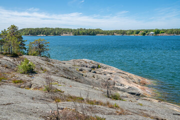 Wall Mural - Rocky view of Purunpaa coast and sea, Kimito (Kemio) island, Finland