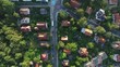 Aerial of Residential Area Villas, Sopot Poland
