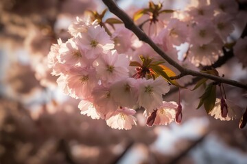 Poster - Cherry blossom branch tree. Generate Ai