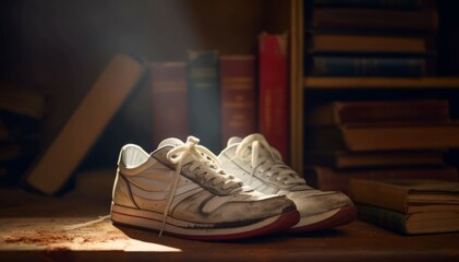 Dirty white sneakers. Generate Ai