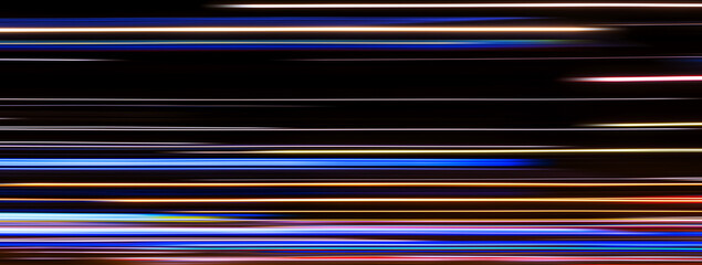 Abstract light trails on the dark background