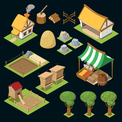 Poster - Isometric Colored Game Icon Set