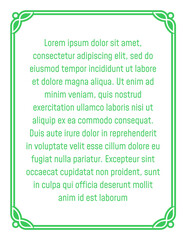Wall Mural - green floral vector frame border. vintage poster, invitation, certificate, business card, book cover