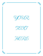 Wall Mural - vector blue border frame. vintage poster, gender reveal or wedding invitation, certificate, business
