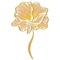 Wall Mural - Luxury gold line flower