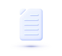 Poster - Files 3d icon for paper design. Paper document icon. Notepad icon. Vector illustration file