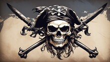 Create A Logo Where The "1N" Is Incorporated Into A Skull And Crossbones Pirate Flag, Embodying The Spirit Of Adventure On The High Seas