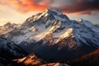 Dramatic Mountain Range Silhouette, Generative AI 
