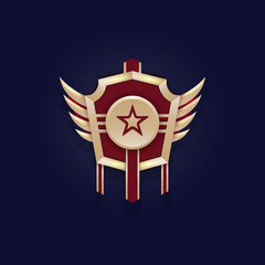 Poster - modern gold and shield logo design.logotype design