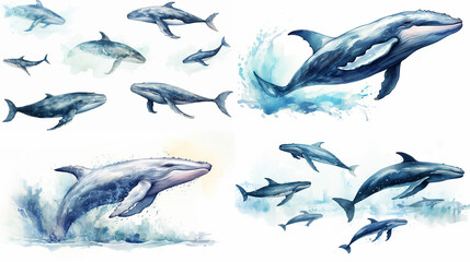 Sticker - set of dolphin