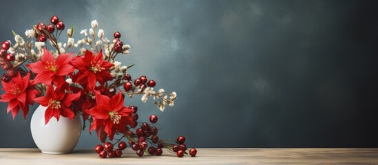 Christmas flower displayed in a vase