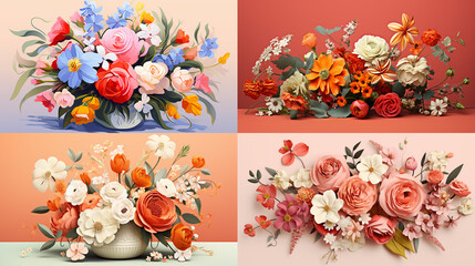 Wall Mural - background with flowers