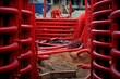 Red pipes concealing buried communication cables at construction site. Generative AI