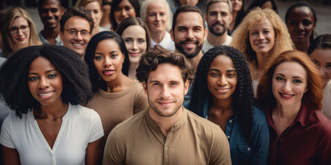 Diverse Group of people Happiness,Diversity, Equity, Inclusion, and Belonging (DEIB) with a powerful image that represents diverse individuals coming together, banner