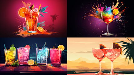 Poster - cocktails on the beach