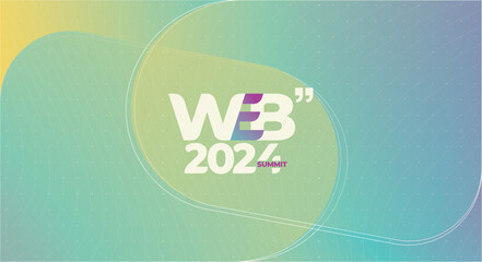 Fototapete - logo graphic design of annual event summit and title made for Technology and Web - annual convention for web 2024