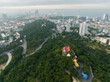 Aerial view of Wat Khao Khantamat, a Buddhist temple in Pattaya, Chonburi, Thailand.