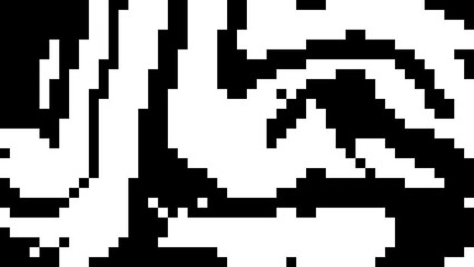 Poster - Black and white pixel square pattern transition animation