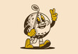 © Adipra - Mascot character illustration of golf ball holding a golf stick