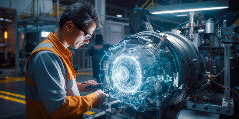 revolutionizing aerospace: engineer's interface with high-tech robotics