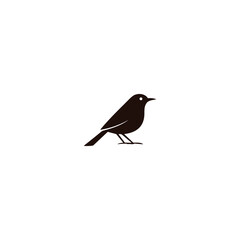 Sticker -  vector bird icon on white background