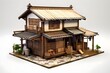 miniature old Japanese house building